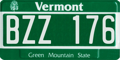 VT license plate BZZ176