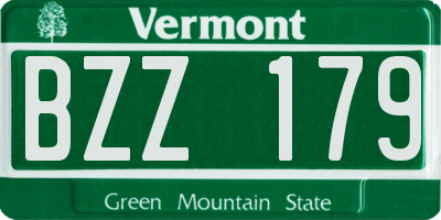 VT license plate BZZ179