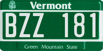 VT license plate BZZ181