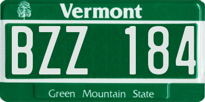 VT license plate BZZ184