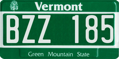 VT license plate BZZ185