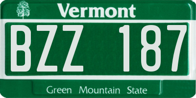 VT license plate BZZ187