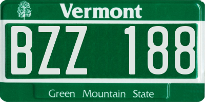 VT license plate BZZ188