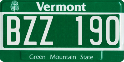 VT license plate BZZ190