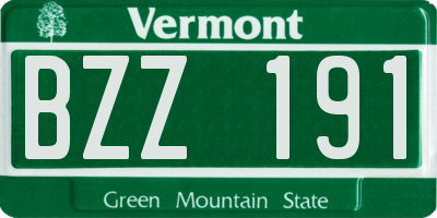 VT license plate BZZ191
