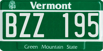 VT license plate BZZ195