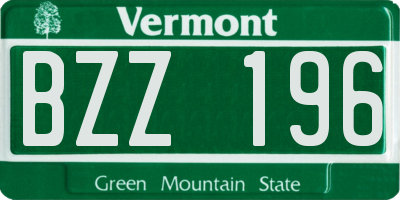VT license plate BZZ196