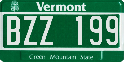 VT license plate BZZ199