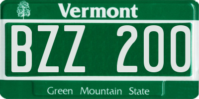 VT license plate BZZ200
