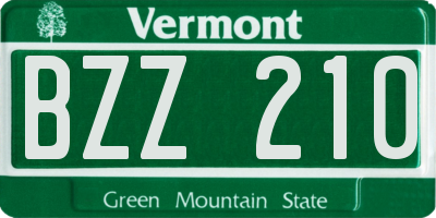 VT license plate BZZ210