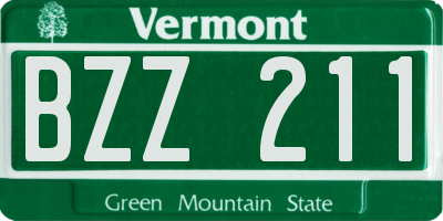 VT license plate BZZ211
