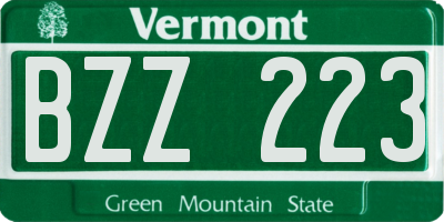 VT license plate BZZ223