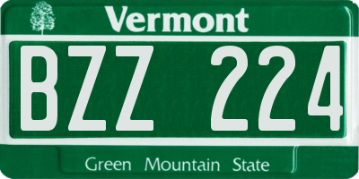 VT license plate BZZ224