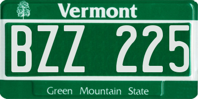 VT license plate BZZ225