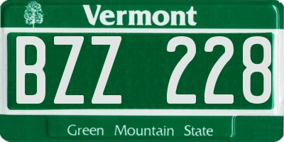 VT license plate BZZ228