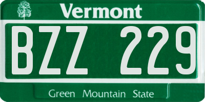 VT license plate BZZ229