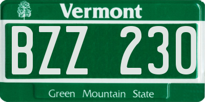 VT license plate BZZ230
