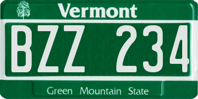 VT license plate BZZ234
