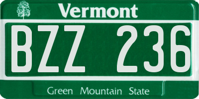 VT license plate BZZ236