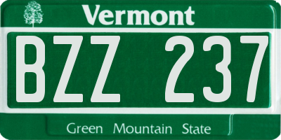 VT license plate BZZ237