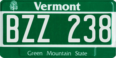 VT license plate BZZ238