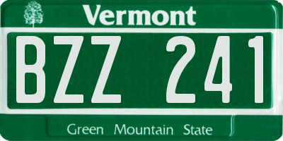 VT license plate BZZ241