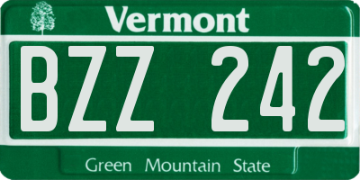 VT license plate BZZ242