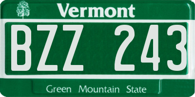 VT license plate BZZ243