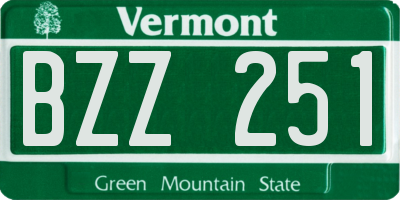 VT license plate BZZ251