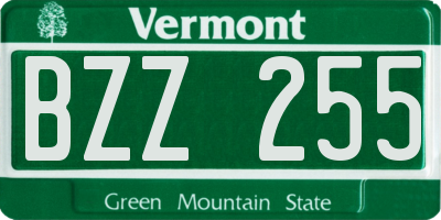 VT license plate BZZ255