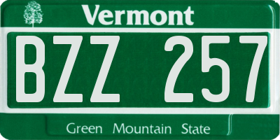 VT license plate BZZ257