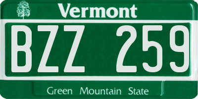 VT license plate BZZ259