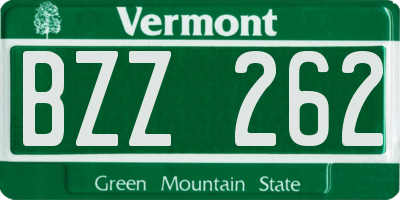 VT license plate BZZ262