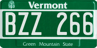 VT license plate BZZ266