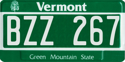 VT license plate BZZ267