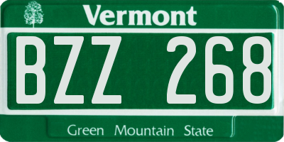 VT license plate BZZ268