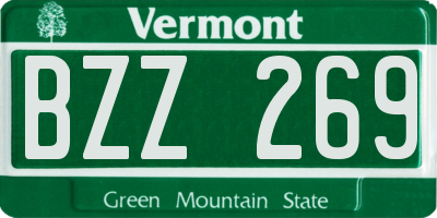 VT license plate BZZ269