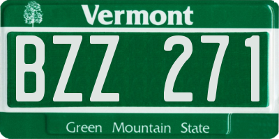 VT license plate BZZ271