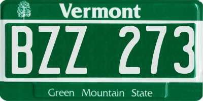 VT license plate BZZ273