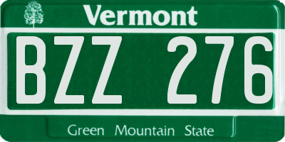 VT license plate BZZ276