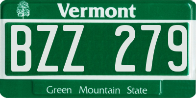 VT license plate BZZ279
