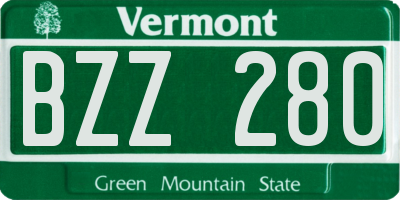 VT license plate BZZ280