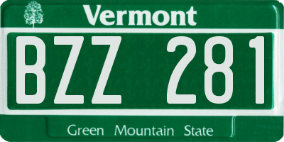 VT license plate BZZ281