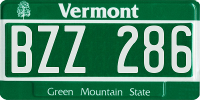 VT license plate BZZ286