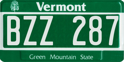VT license plate BZZ287