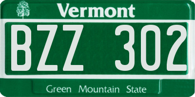VT license plate BZZ302