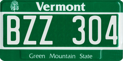 VT license plate BZZ304