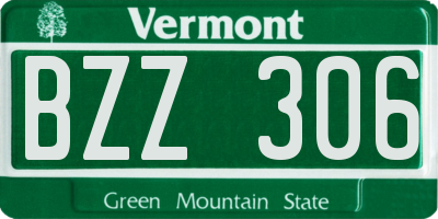VT license plate BZZ306