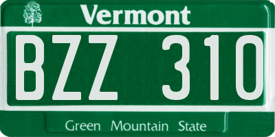 VT license plate BZZ310