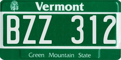 VT license plate BZZ312